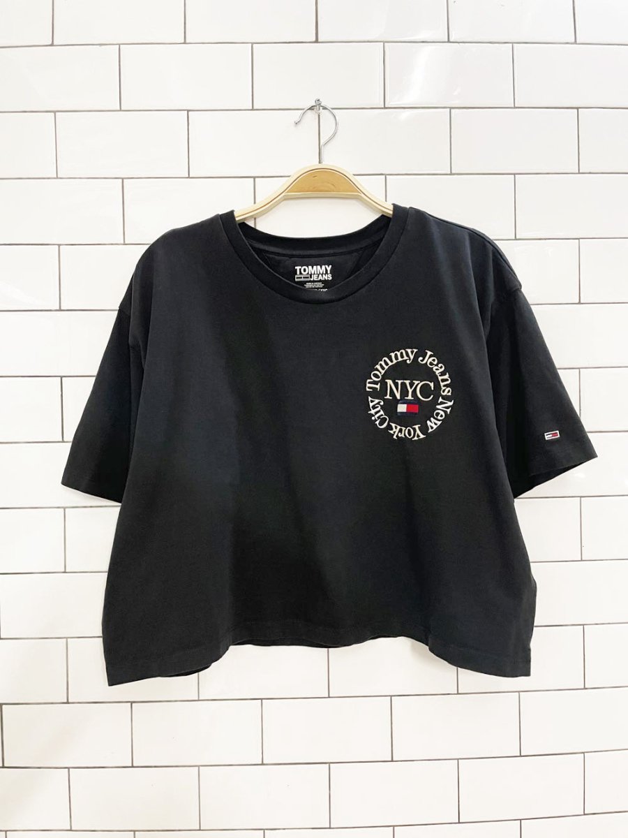 tommy hilfiger NYC super crop embroidered tee - good market thrift store