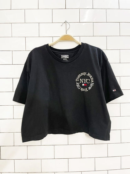 tommy hilfiger NYC super crop embroidered tee - good market thrift store