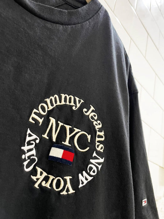 tommy hilfiger NYC super crop embroidered tee - good market thrift store