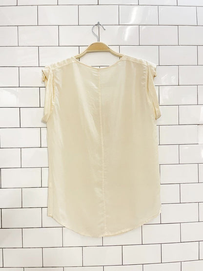 club monaco 100% silk cream sleeveless blouse - good market thrift store