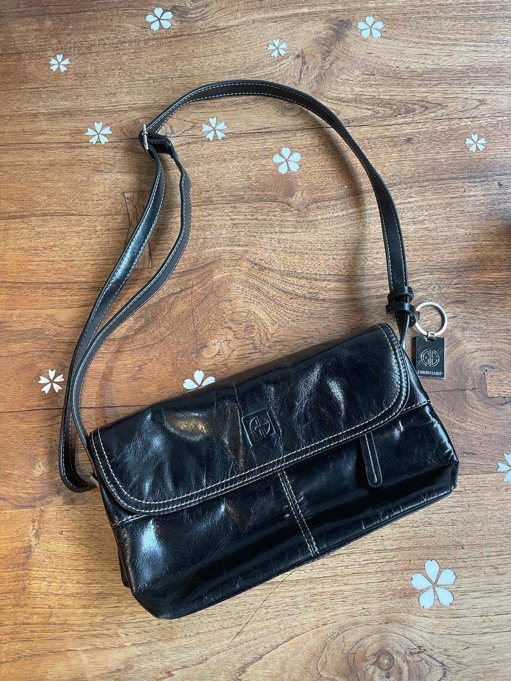 y2k giani bernini leather shoulder bag