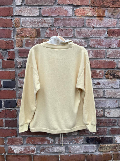 vintage 80s adidas snap funnel neck ribbed sweatshirt