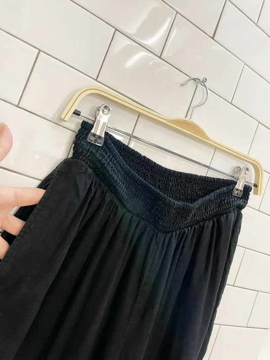 aerie linen - blend smocked waist wide leg pant - good market thrift store