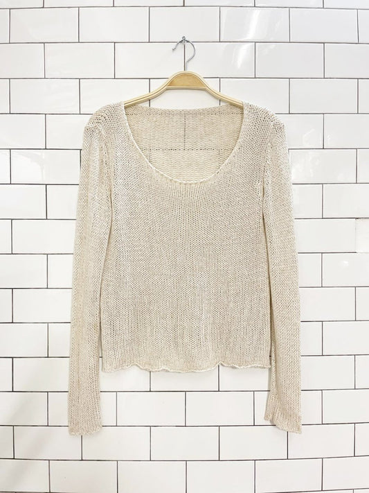 loose knit long sleeve summer top - good market thrift store