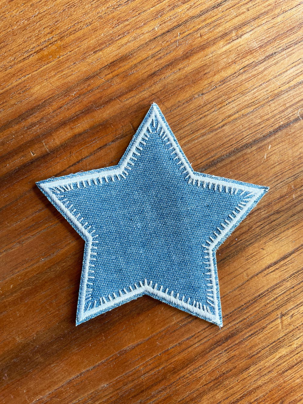 denim star iron-on / sew-on patch