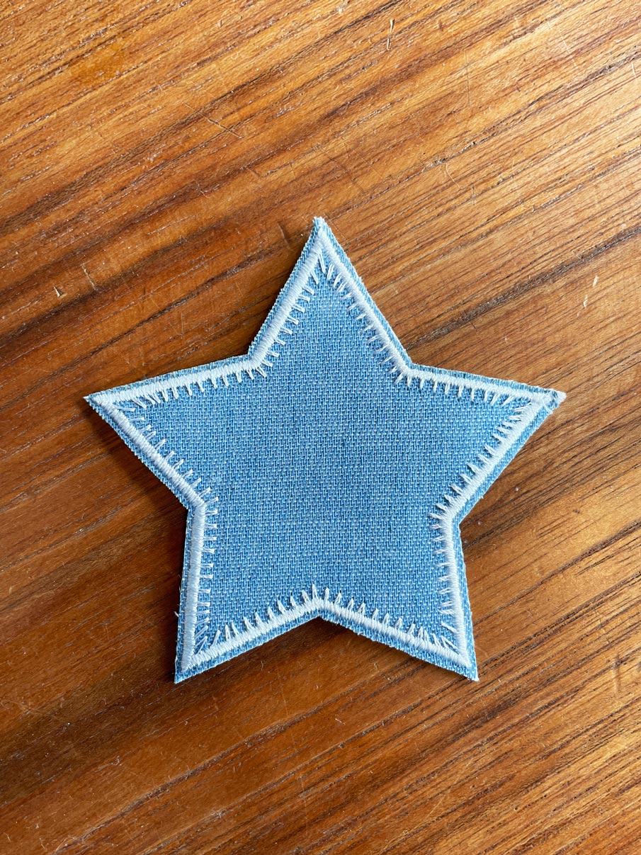 denim star iron-on / sew-on patch