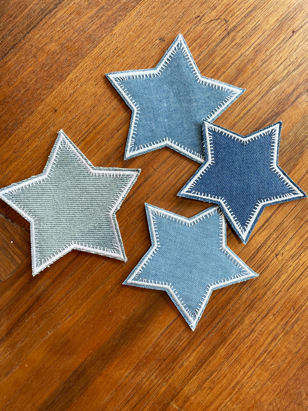 denim star iron-on / sew-on patch