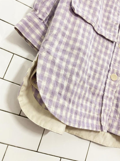 zara oversized big pocket plaid textured cotton shirt jacket - good market thrift store