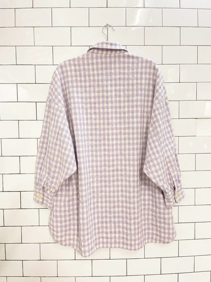 zara oversized big pocket plaid textured cotton shirt jacket - good market thrift store