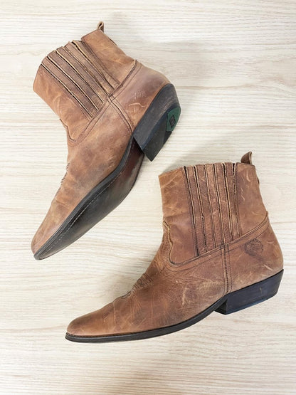 vintage 90s aldo western short leather boot - good market thrift store