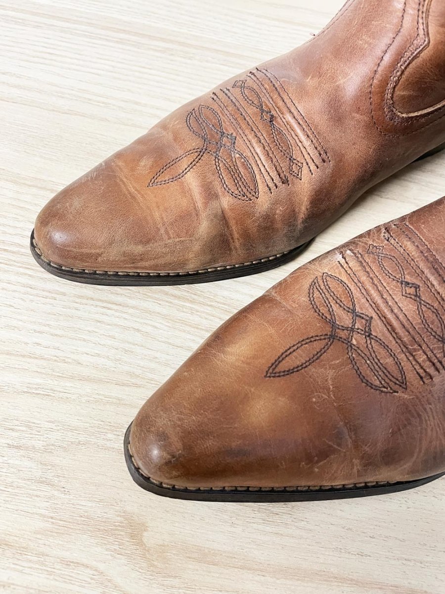 vintage 90s aldo western short leather boot - good market thrift store