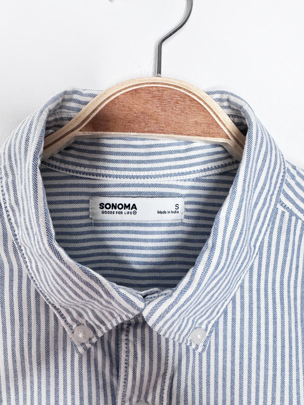 champion x stanford university blue stripe sporty prep cropped shirt | rework