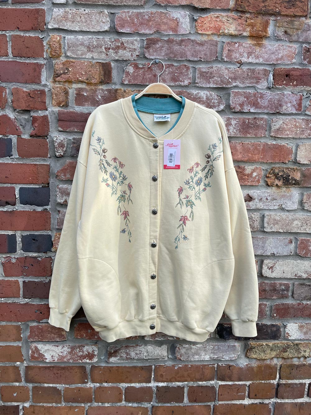 vintage NR floral sweatshirt cardigan