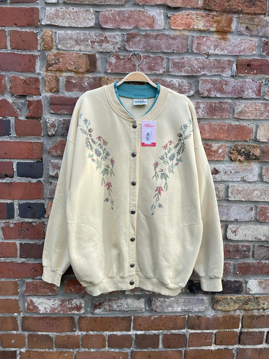 vintage NR floral sweatshirt cardigan