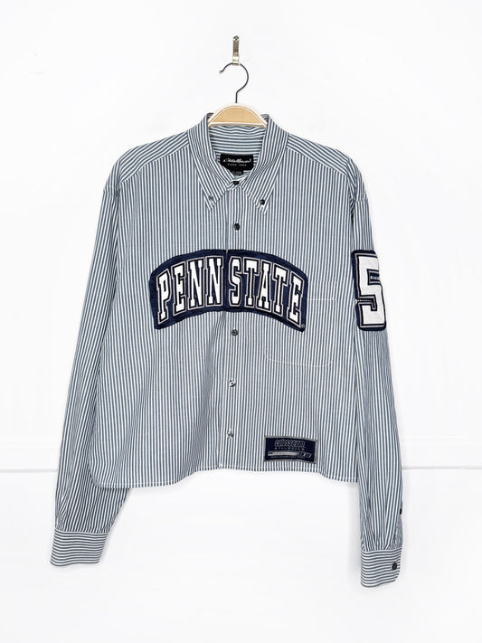 vintage eddie bauer x penn state collegiate sporty prep cropped shirt | rework