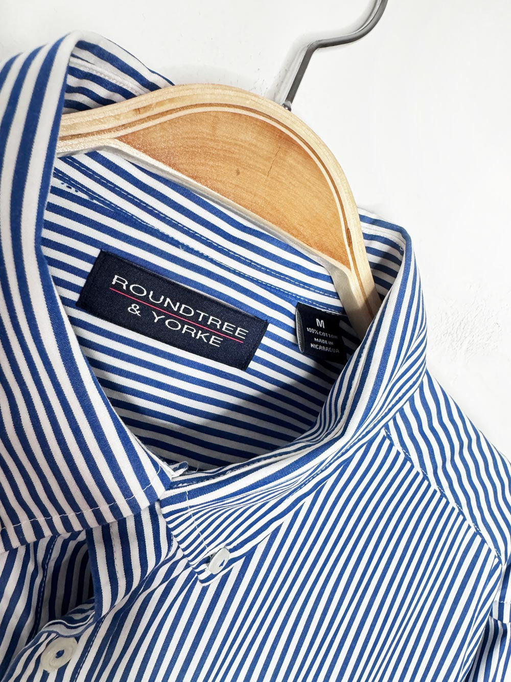 harvard x champion blue stripe sporty prep cropped shirt | rework