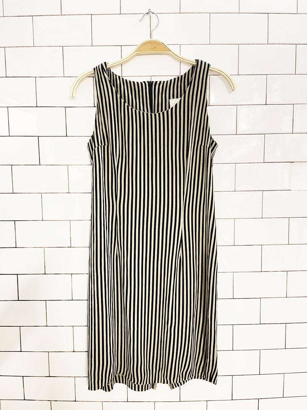 vintage 90s striped crinkle stripe mini dress | made in Canada