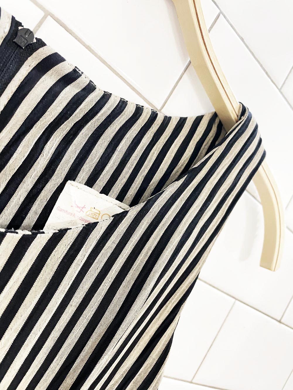 vintage 90s striped crinkle stripe mini dress | made in Canada