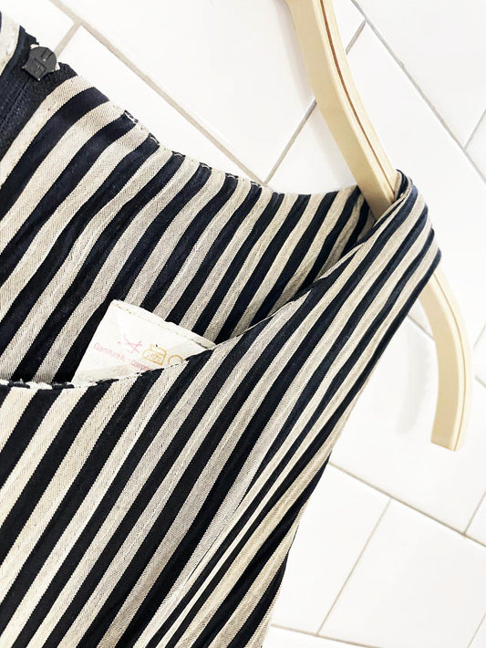 vintage 90s striped crinkle stripe mini dress | made in Canada