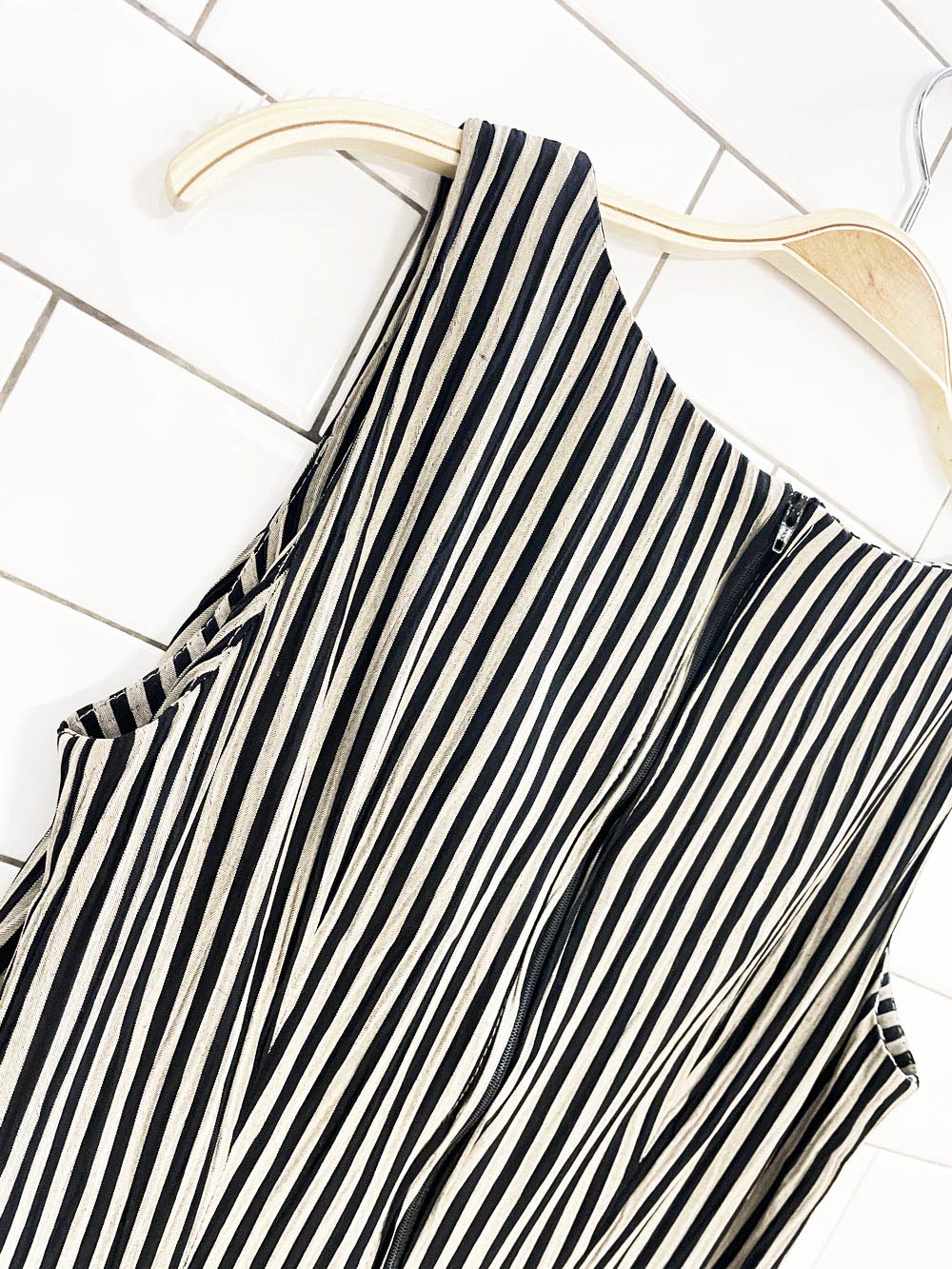 vintage 90s striped crinkle stripe mini dress | made in Canada