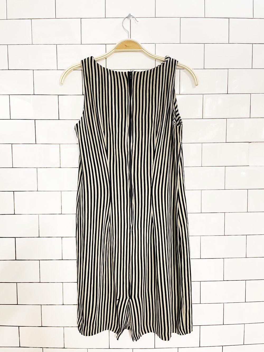 vintage 90s striped crinkle stripe mini dress | made in Canada