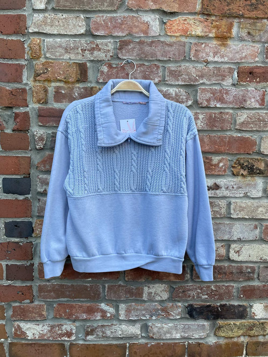 vintage 1/4 zip cable knit sweater/shirt