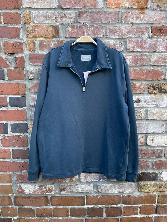 everlane 1/2 zip organic cotton sweatshirt