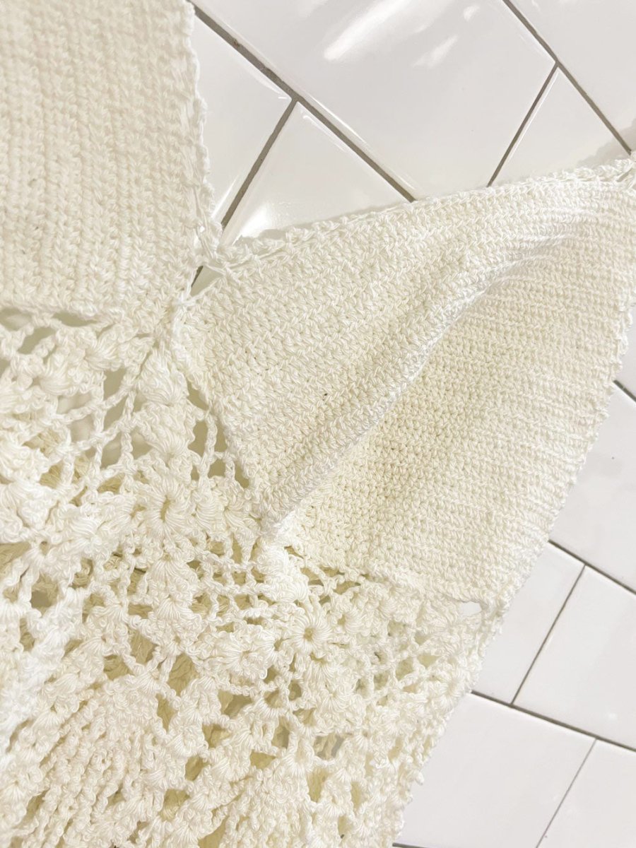 handmade crochet knit beach festival mini dress - good market thrift store