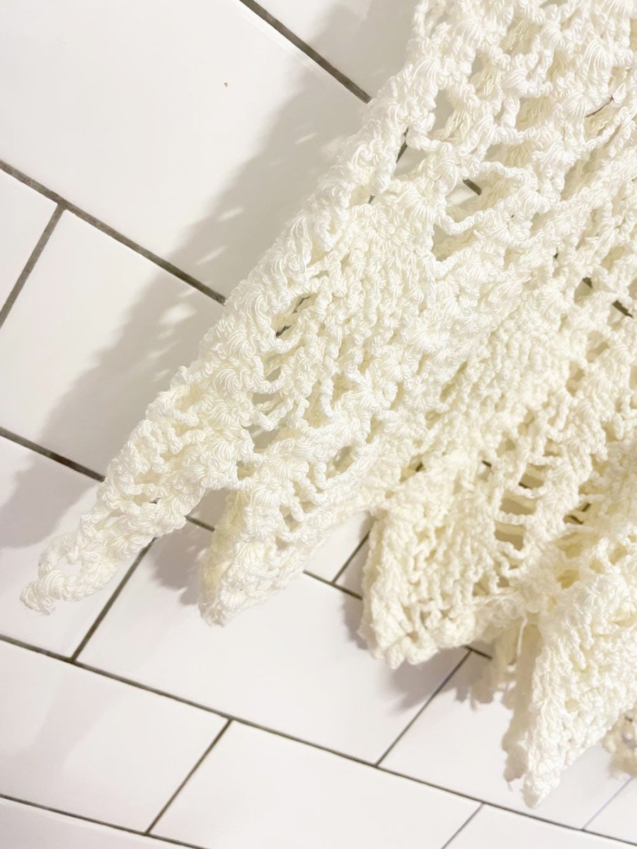 handmade crochet knit beach festival mini dress - good market thrift store