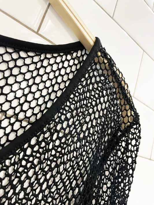 black mesh oversized tee - good market thrift store
