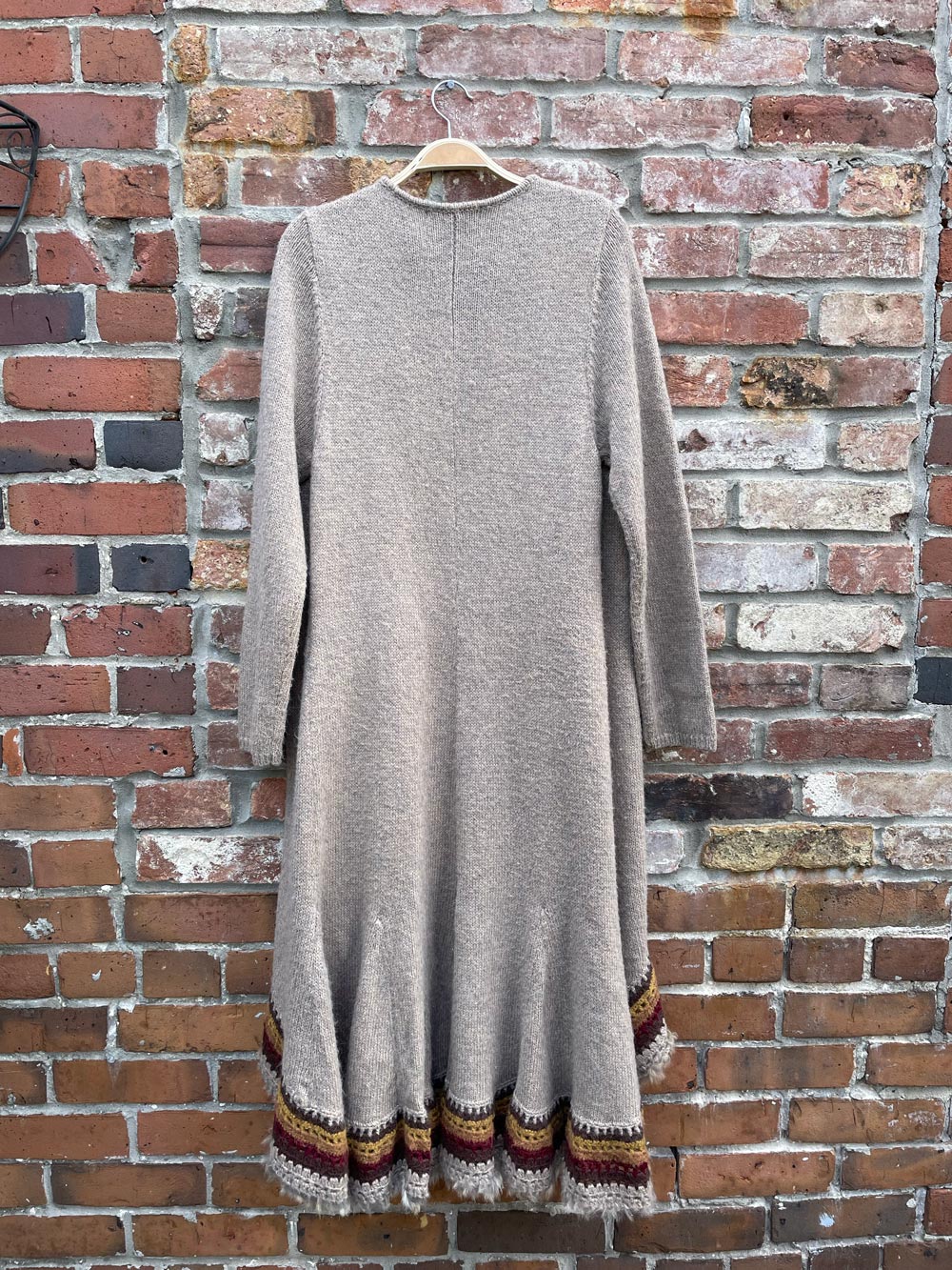 vintage bianca nygard boho crochet + rabbit duster cardigan
