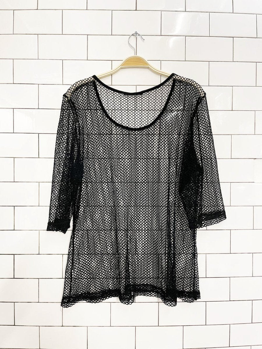 black mesh oversized tee - good market thrift store