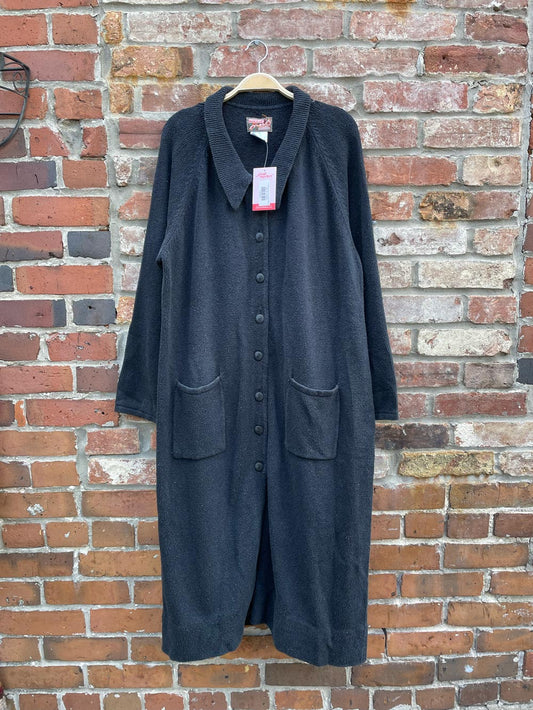 vintage april cornell silk-wool duster cardigan