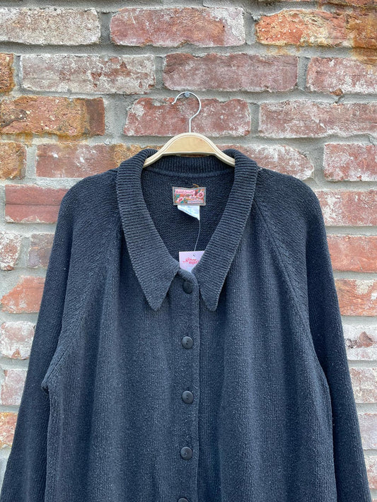 vintage april cornell silk-wool duster cardigan