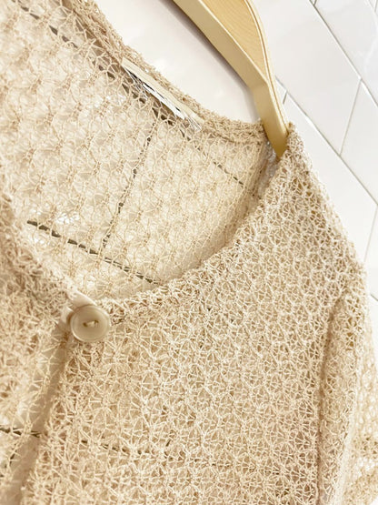 vintage 00s mesh crochet knit cardigan top - good market thrift store