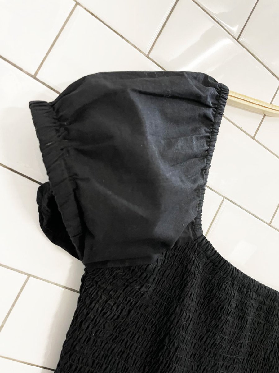 retrod smocked cut out tiered poplin mini dress - good market thrift store