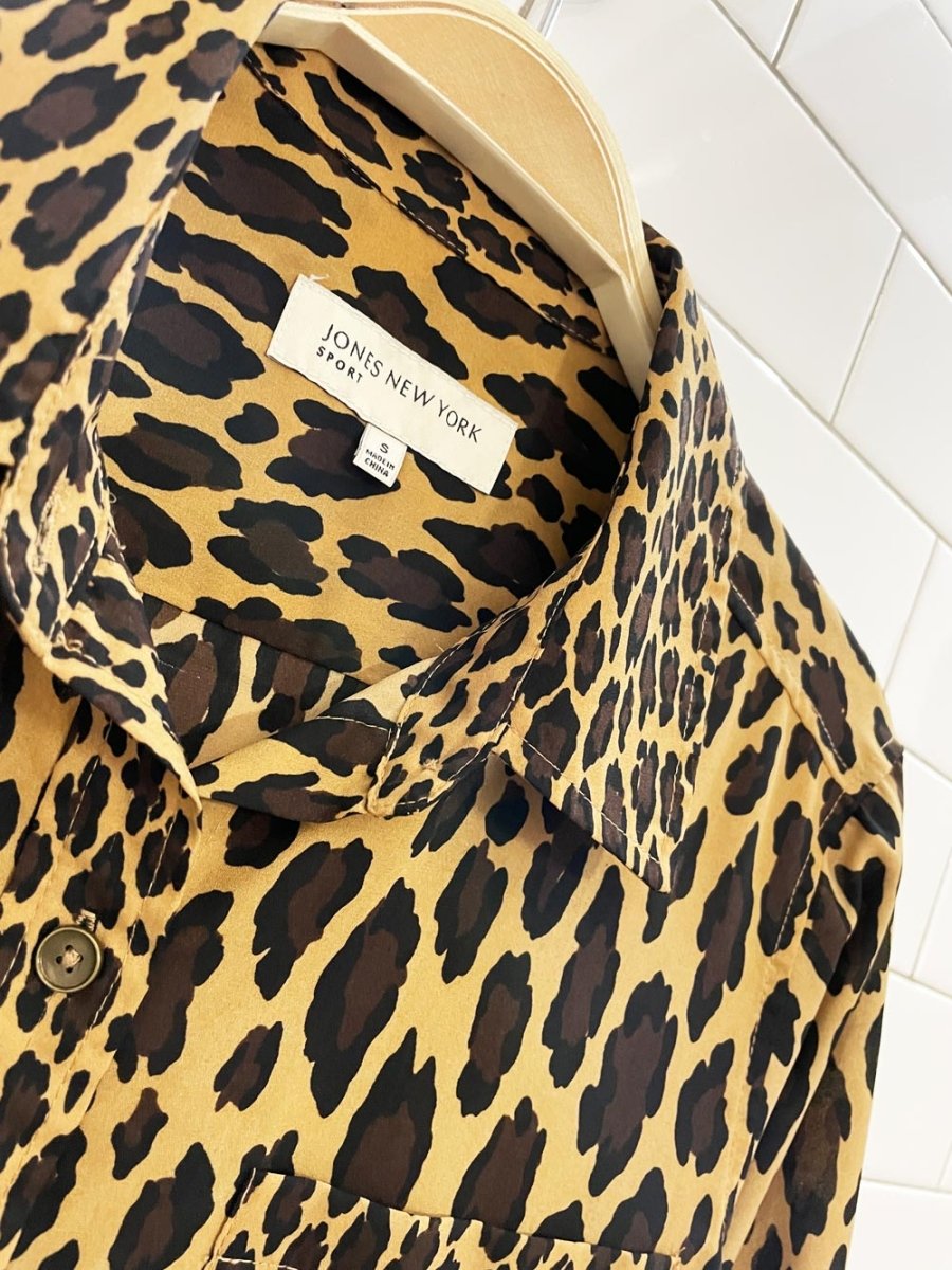 vintage 00s jones new york animal print blouse - good market thrift store
