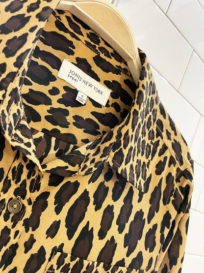 vintage 00s jones new york animal print blouse - good market thrift store