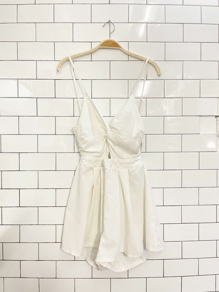 hyfv linen - blend tie back romper - good market thrift store