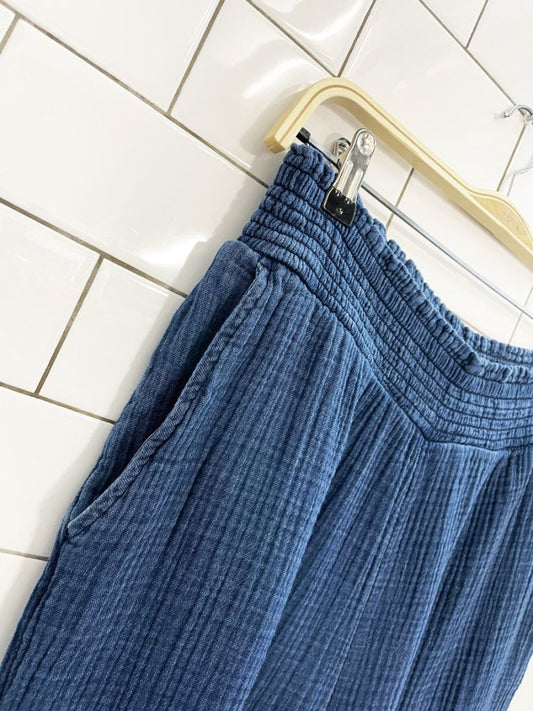 gauze cotton wide leg slit lounge pant - good market thrift store