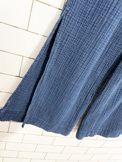 gauze cotton wide leg slit lounge pant - good market thrift store