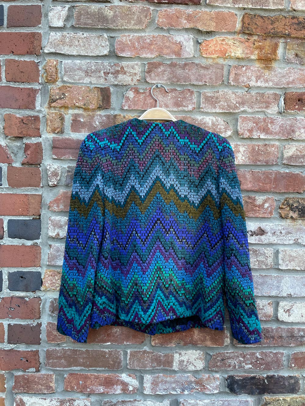 vintage letty's zig zag woven mohair blend jacket