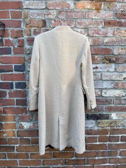 zara camel wool blend gold button jacket