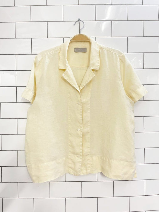 everlane the notch shirt 100% linen | butter yellow - good market thrift store