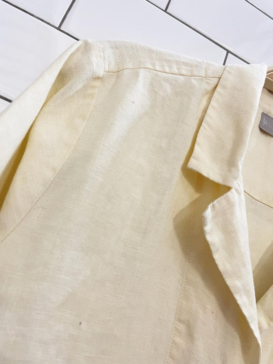 everlane the notch shirt 100% linen | butter yellow - good market thrift store