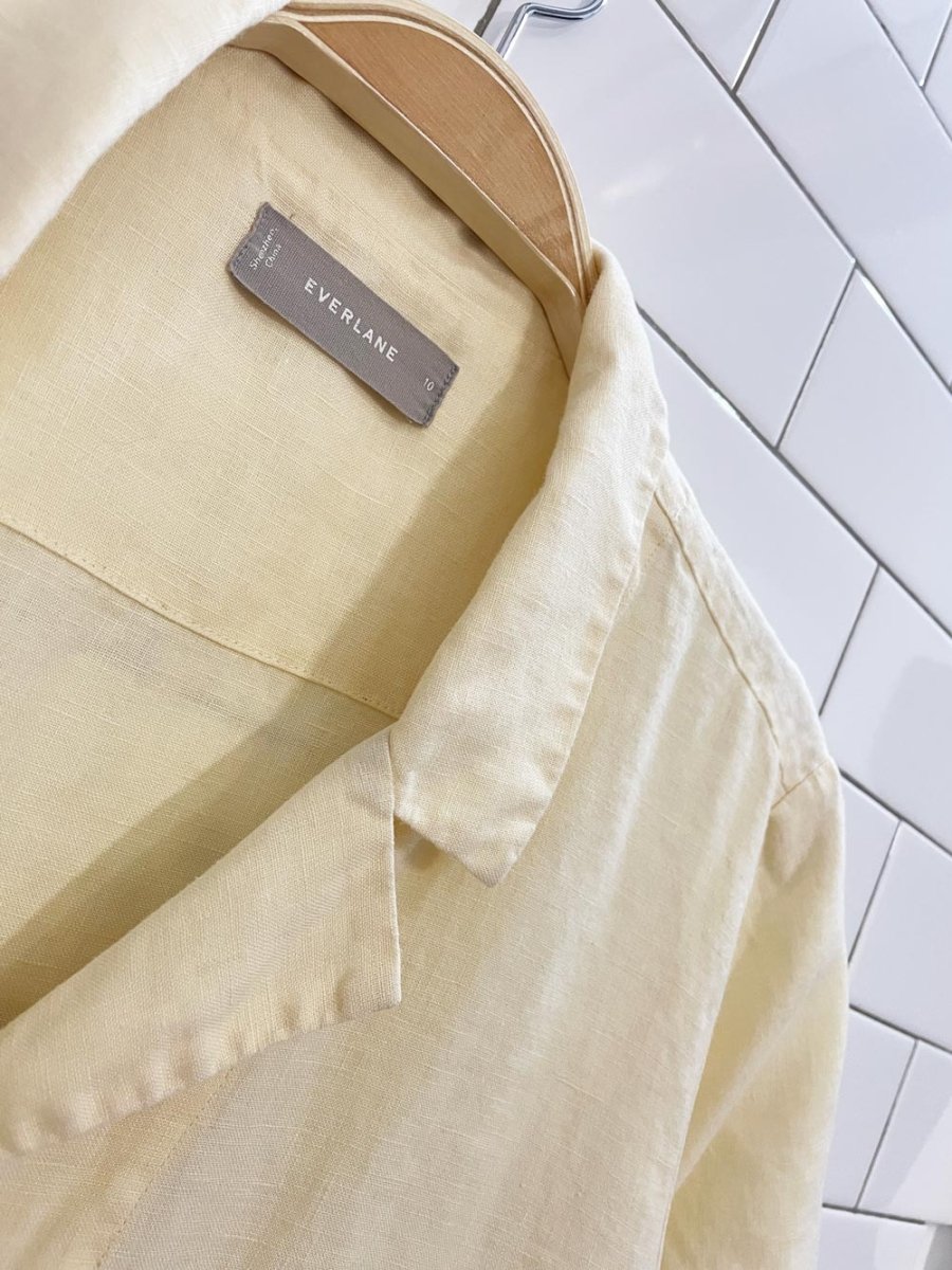 everlane the notch shirt 100% linen | butter yellow - good market thrift store