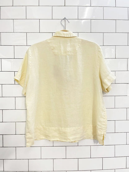 everlane the notch shirt 100% linen | butter yellow - good market thrift store