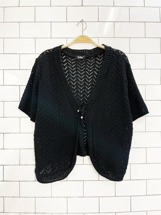 vintage 00s y that crochet knit cardigan top - good market thrift store