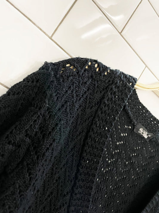 vintage 00s y that crochet knit cardigan top - good market thrift store