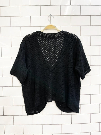 vintage 00s y that crochet knit cardigan top - good market thrift store